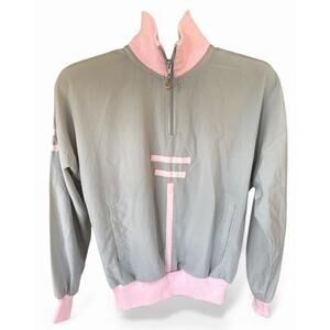 Vintage 90s Pierre Cardin Pastel Pullover Windbreaker 1/4 Zipper Pockets Small